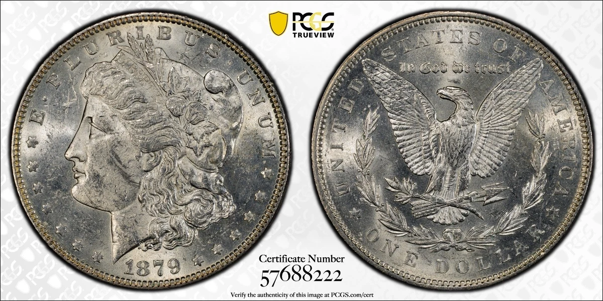 1879 US Old Coin – Sammler-Münze, Silberfarben, 3,8 Cm, Messing Versilbert, Im Uncirculated-Zustand