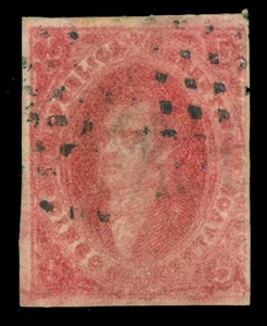ARGENTINA 1864  Rivadavia 5c deep rose - IMPERF VARIETY Scott # 11var  used VF - Picture 1 of 2