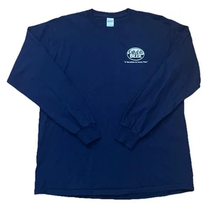 Gildan Herren T-Shirt Cape Dorsch Bier Logo doppelseitig langarm blau Large - Bild 1 von 6