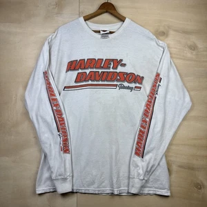 Camicia manica lunga vintage anni 90 Harley Davidson Racing New York taglia XL invecchiata - Foto 1 di 10