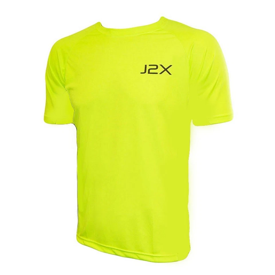 J2X Fitness Hi Viz Running Cycling High Visibility T-Shirt Top Yellow - Image 1 of 1