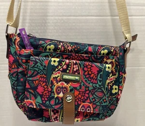 Lily Bloom Crossbody Schultertasche Handtasche bunt Eulenmuster verstellbarer Riemen - Bild 1 von 22