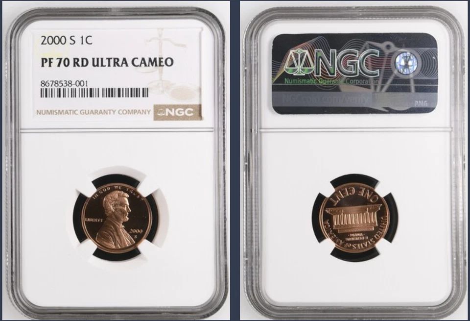 2000-S Lincoln Memorial Cent NGC PF70 RED ULTRA CAMEO - Bright RED Strong Strike - Image 1 of 1