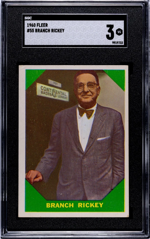 1960 Fleer Baseball Greats - Branch Rickey #55 SGC 3 VG - Image 1 of 2