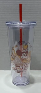 Disney Parks Starbucks Tumbler Disneyland groß klar Kunststoff mit neuem Strohhalm - Bild 1 von 9