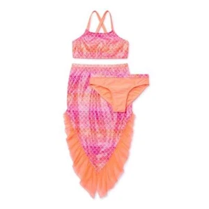 Wonder Nation Girls Multicolor 3 Pc Bikini Swimsuit Cover-up Set Sz XL NWOT - Picture 1 of 2