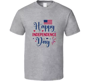 Happy Independence Day Patriotic Tee July 4th Tshirt American Flag T Shirt - Picture 1 of 7