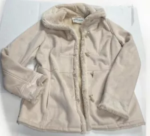 WEATHER TAMER Beige Soft Lined Toggle Jacket Sz XL Fits Like L-Extra Large - Picture 1 of 8