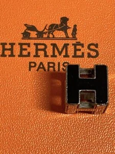 Auth Hermes Cage d'Ache H Cube Necklace Black and Silver【Necklace Top only】 - Picture 1 of 19