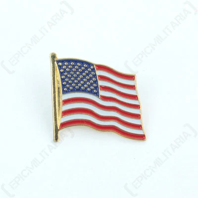 American STARS AND STRIPES Pin Badge - New Enameled Metal US Flag Repro Insignia