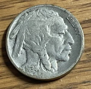 1934-P Buffalo Nickel Philadelphia F? Bisonte cabeza india detalle fecha completa 20,2 M - Imagen 1 de 2