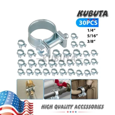 Metal 1/4" 5/16" 3/8" Fuel Injection Gas Line Hose Clamps Clip Pipe Clamp Foto 1 de 4