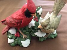 Homco Porcelain Bird Figurine Male Red and Female CardinalsÂ  Â  #5307