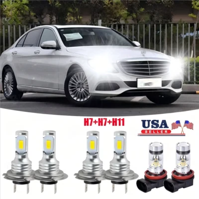 Para Mercedes Benz C300 C350 2008 2009 2010 - 6x Faros LED + Faros Antiniebla Foto 1 de 4