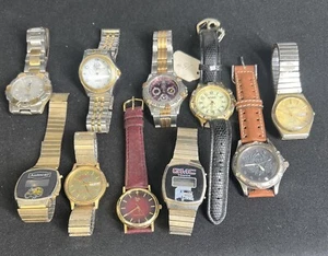10 Lot Vintage Hollywood 8000 Polo Watches, HELBROS, GMC, Louis Pierre (parts) - Picture 1 of 24