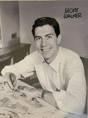 Mort Walker signed 8.5 by 11 Beetle Bailey Cover