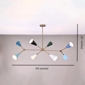 8 Lights Altona Barebulb Pendant Lamp Modern Colorful Brass Sputnik Chandelier F - Picture 1 of 4