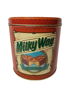 Vintage 1989 Advertising Milky Way Collector Metal Tin Can Storage Container - Picture 1 of 9