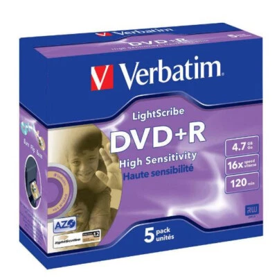 VERBATIM 43575 DVD+R LightScribe V1.2 Jewel Case 5 pz - Immagine 1 di 2