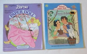 Snow White 1991 & Barbie 1983 Unused Vintage Paper Doll Books Golden Mattel OOP - Picture 1 of 11