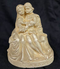 Vintage Figurine Romeo Juliet statuette 70s Stone Italy Art Rare Two Stamps 7cm