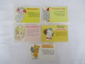 5 Vintage Lay Away Reminder Cards, Unused - Picture 1 of 7
