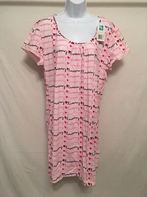 Dearfoams Mujer Rosa Dormir Noche Vestido XXL (impresión Mensaje) Foto 1 de 4