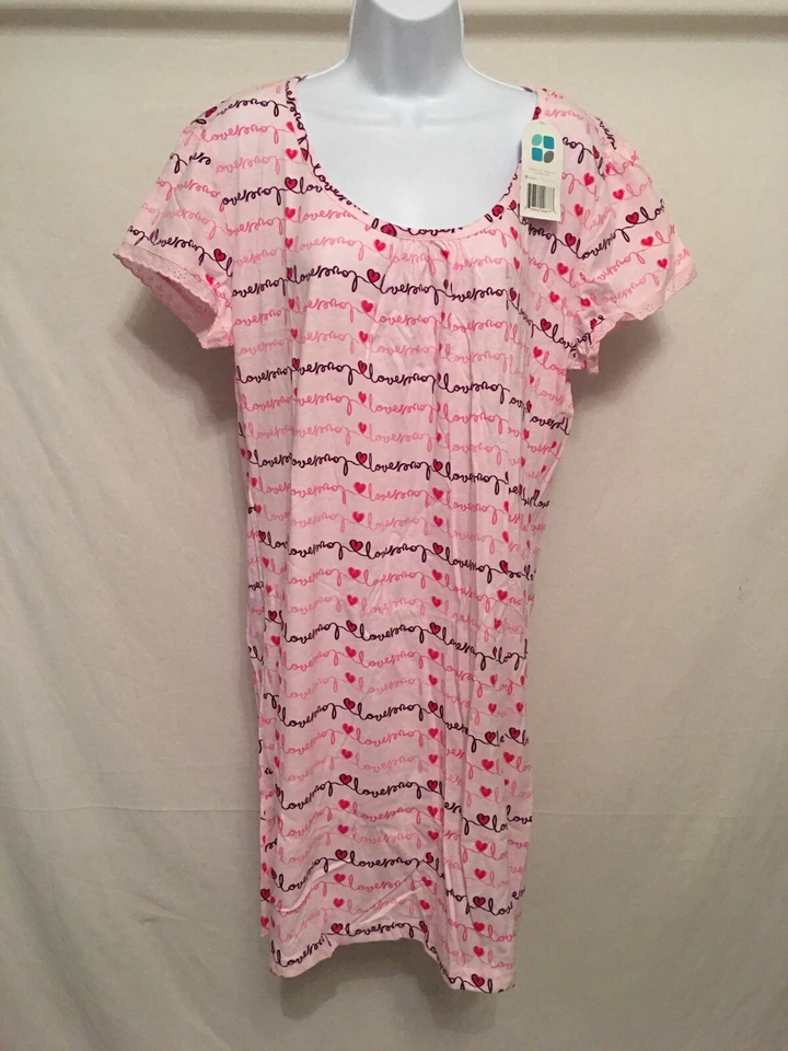 Dearfoams women's pink Sleeping Night gown XXL(message print)