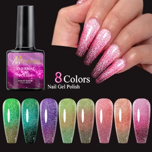 Esmalte de uñas en gel aurora brillo sensible a la temperatura para arte en uñas - Imagen 1 de 21