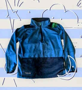 RUSSELL DRI POWER 360 1/4 Zip Youth Small 6 -7 Jacket Blue Boy's KANGAROO Pocket - Picture 1 of 7