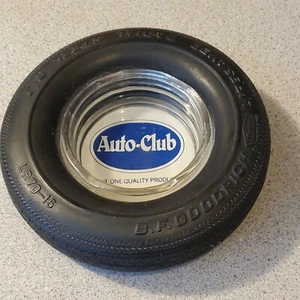 Vintage B.F. Goodrich Lifesaver Radial Tire Ashtray Auto Club Glass Insert - Picture 1 of 4