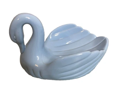 Jabonera de plástico azul Lucite Swan 1994 vintage plato de caramelo kitsch soporte para baratija Foto 1 de 4