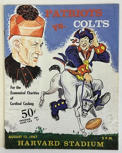Aug 13, 1967 Boston Patriots AFL Football Program vs Balt. Colts @ Harvard VG-EX - Picture 1 of 5