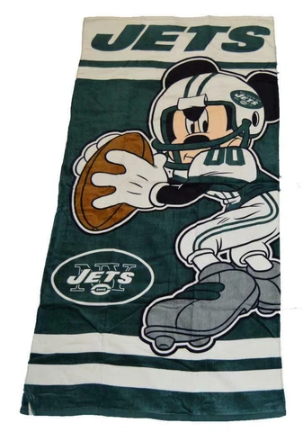 Official Licensed Disney/NFL New York Jets Mickey Mouse Beach Dorm Bath Towel Cover