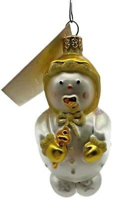 Patricia Breen Adorno Bebé de Nieve Amarillo Copos de Nieve Perla Árbol de Navidad Decoración Foto 1 de 4