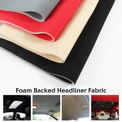 Car Replacement Auto Roof Headliner Fabric Upholstery Velvet 1/8" Foam Backing - Image 1 of 4