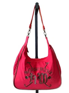 Horse Ware Ireland Red Canvas Handbag Polo Theme Embroidered Logo Striped Strap - Picture 1 of 6