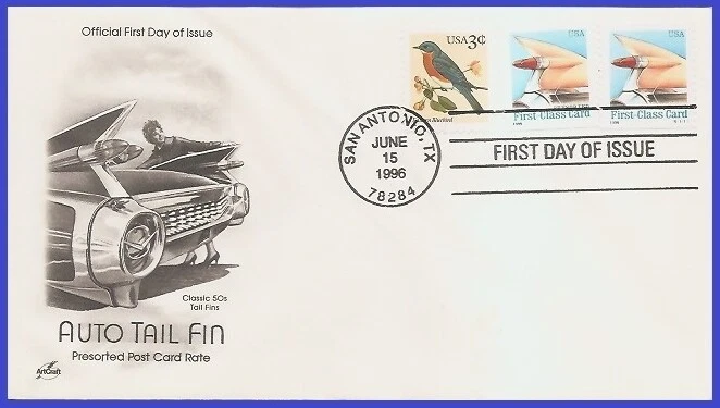 USA5 #2910 Pl #S11111 U/A ARTCRAFT FDC PNC  Auto Tail Fin (SV) s/a - Image 1 of 1