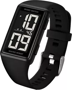 Square Mens Women's Leisure Sports Digital Watch Multifunctional Dial Waterproof - Picture 1 of 6