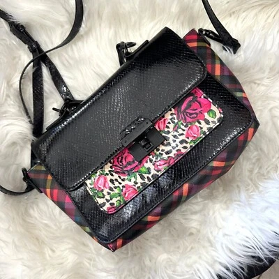 Bolso Betsey Johnson Tórrido Bolso Floral a Cuadros Cachicho Hada Pin Up Rockabill Foto 1 de 4