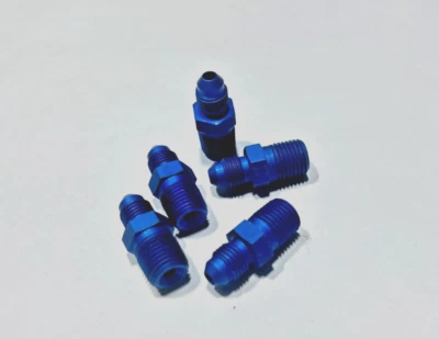 (5) 4-4FTX-A PARKER Aluminum 1/4" 37 JIC Flare Tube x 1/4"-18 MPT Male Connector - Image 1 of 4