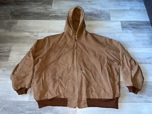 Vtg Y2K Carhartt Duck Canvas Hoodie Jacket, Men’s Size X-Large Chore Brown - Picture 1 of 13