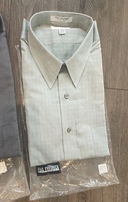 Paul Fredrick Lot Of  4 NWT Men's Charcoal Oxford Lng Sleeve Dress Shirt~ 17-37 - Image 1 of 4
