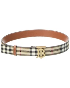 Cinturón para mujer Burberry Check Tb de lona eléctrica y cuero - Imagen 1 de 5