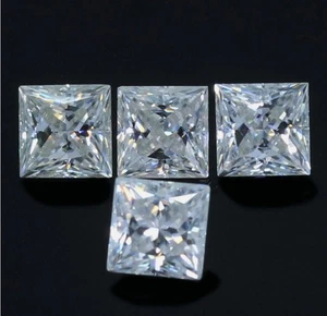 Certified Loose CVD Diamond Square Lab Grown 2 x 2 mm IF Clarity 4 Pcs Lot - Picture 1 of 10