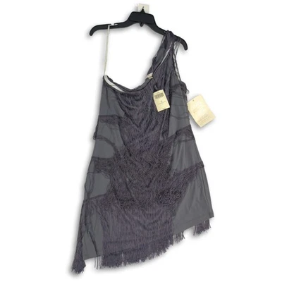 Nuevo con etiquetas Vestido Boston Proper Para Mujer Gris Flecos Asimétrico Un Hombro Talla 18 Foto 1 de 4