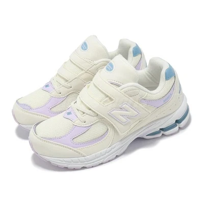 New Balance 2002 Wide NB Marfil Púrpura Niños Preescolar Zapatos Informales PV2002BA-W Foto 1 de 4