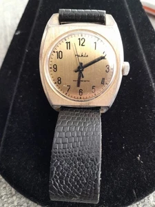 Ruhla Gents Wristwatch Antimagnetic Gold Tone Dial And Case Vintage - Picture 1 of 9