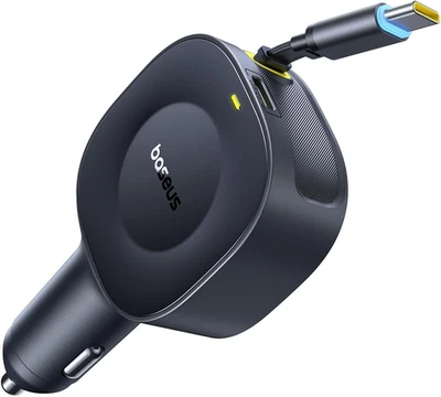 Cargador de Coche Baseus Ultra-Mini Retráctil USB C, 60W Carga Rápida Cargador de Coche con Foto 1 de 4