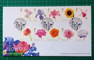 2023 FLOWERS Set of 10 With King Charles Head on FDC Bloomfield PL FDI postmark - Picture 1 of 2